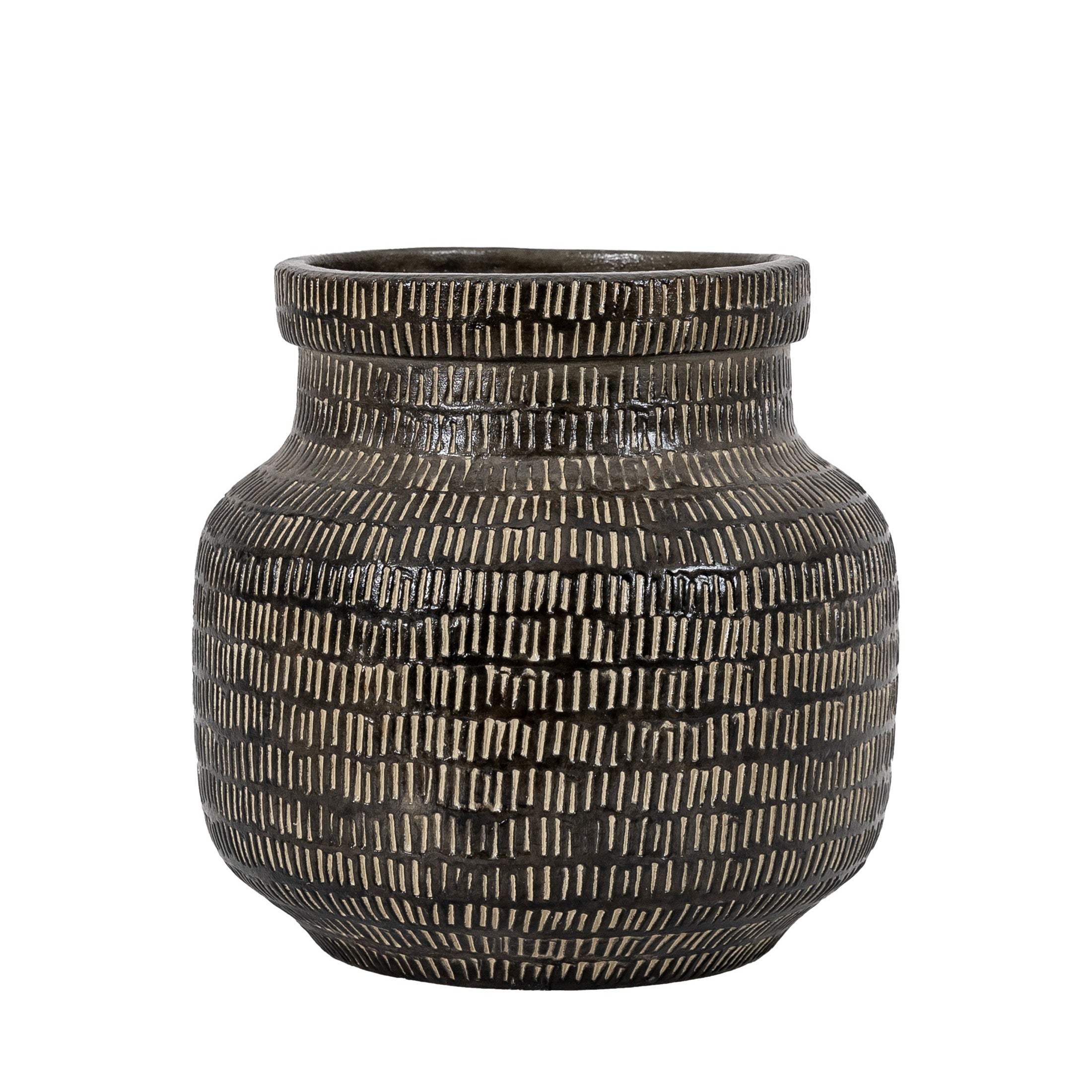 Benny Black Ceramic Vase Wide